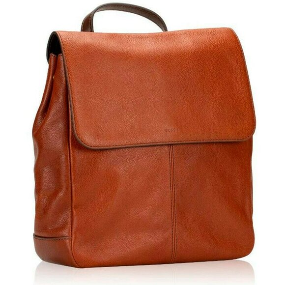 S NWB Fossil Claire Brandy Leather Backpack SHB1932213 Brown $195 main image 5